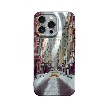 iPhone 14 Pro Kılıf Crew Desenli Kapak - Galata Kulesi