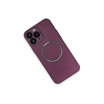 iPhone 14 Pro Kılıf Jack Magneticsafe Lens Silikon - Mürdüm