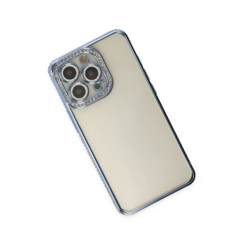 iPhone 14 Pro Kılıf Joke Taşlı Silikon - Mavi