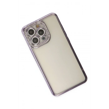 iPhone 14 Pro Kılıf Joke Taşlı Silikon - Mor