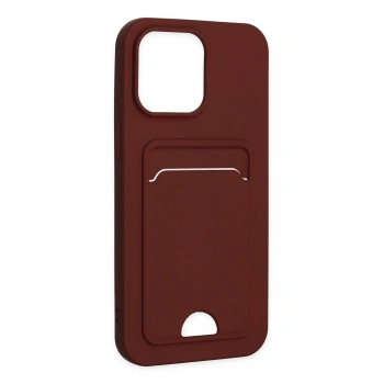 iPhone 14 Pro Kılıf Kelvin Kartvizitli Silikon - Bordo
