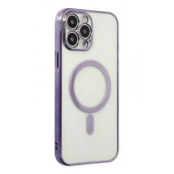 iPhone 14 Pro Kılıf Magneticsafe Lazer Silikon - Mor