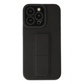iPhone 14 Pro Kılıf Mega Standlı Silikon - Siyah