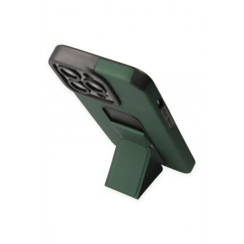 iPhone 14 Pro Kılıf Mega Standlı Silikon - Yeşil