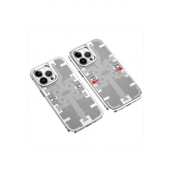 iPhone 14 Pro Kılıf Mekanik Bumper Kapak - Gümüş