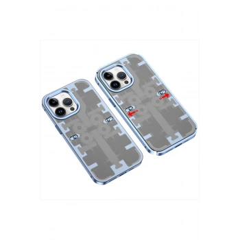 iPhone 14 Pro Kılıf Mekanik Bumper Kapak - Mavi