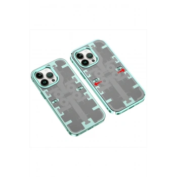 iPhone 14 Pro Kılıf Mekanik Bumper Kapak - Yeşil