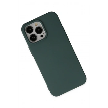 iPhone 14 Pro Kılıf Nano içi Kadife Silikon - Koyu Yeşil