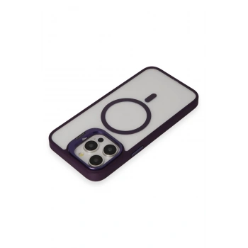 iPhone 14 Pro Kılıf Roblox Lens Magsafe Standlı Kapak - Derin Mor