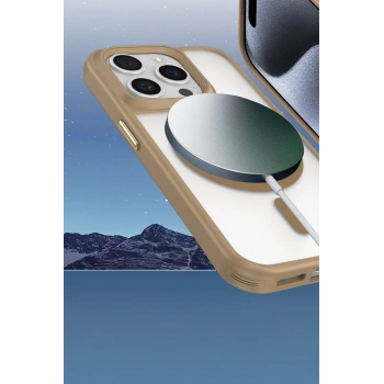 iPhone 14 Pro Max Kılıf Enka Magsafe Silikon Kılıf - Desert