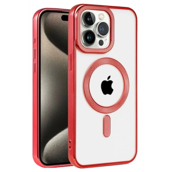 iPhone 14 Pro Max Kılıf Kronos Magsafe Kapak - Kırmızı