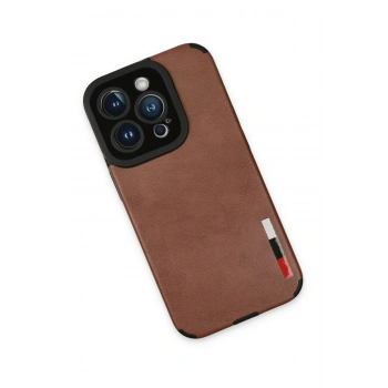iPhone 14 Pro Max Kılıf Loop Deri Silikon - Kahverengi