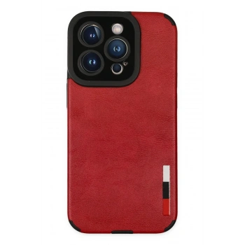 iPhone 14 Pro Max Kılıf Loop Deri Silikon - Kırmızı