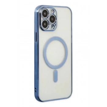 iPhone 14 Pro Max Kılıf Magneticsafe Lazer Silikon - Sierra Blue