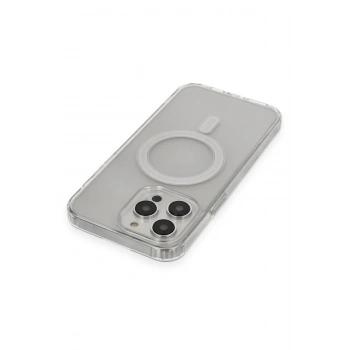 iPhone 14 Pro Max Kılıf Matte Şeffaf Magneticsafe - Şeffaf