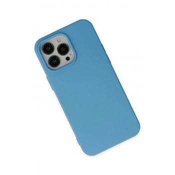 iPhone 14 Pro Max Kılıf Nano içi Kadife Silikon - Mavi