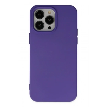 iPhone 14 Pro Max Kılıf Nano içi Kadife Silikon - Mor