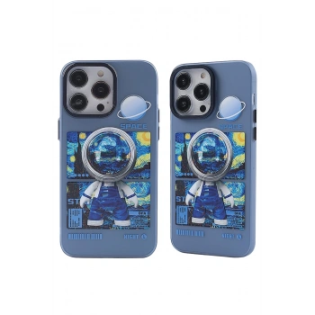 iPhone 14 Pro Max Kılıf Prada Desenli Kapak - Prada Mavi - 1