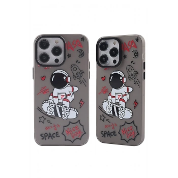 iPhone 14 Pro Max Kılıf Prada Desenli Kapak - Prada Siyah - 1