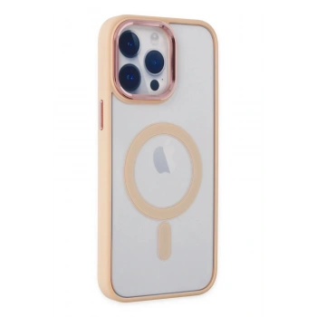 iPhone 14 Pro Max Kılıf Room Magneticsafe Silikon - Pudra