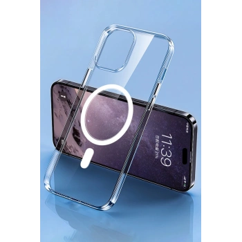 iPhone 14 Pro Max Kılıf Tron Şeffaf Magsafe Kapak - Şeffaf