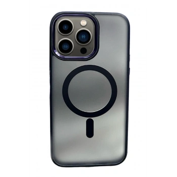 iPhone 14 Pro Max Solid Magsafe Kapak - Derin Mor