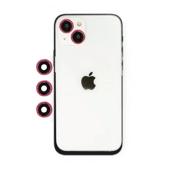 iPhone 14 Shine Kamera Lens - Kırmızı