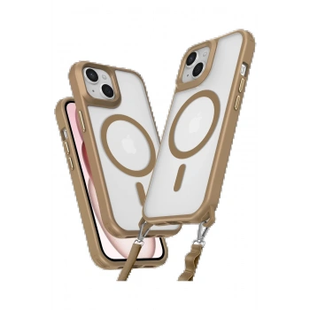 iPhone 15 Kılıf Enka Magsafe Silikon Kılıf - Desert