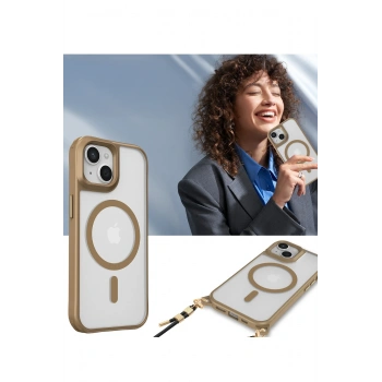 iPhone 15 Kılıf Enka Magsafe Silikon Kılıf - Siyah