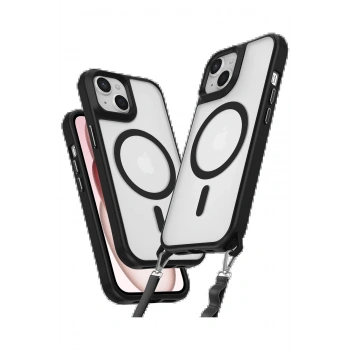 iPhone 15 Kılıf Enka Magsafe Silikon Kılıf - Siyah