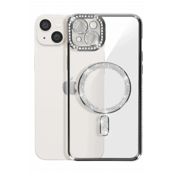 iPhone 15 Kılıf Joke Simli Magneticsafe Kılıf - Siyah