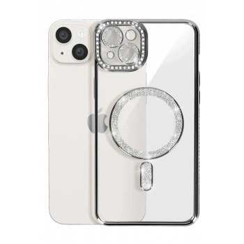 iPhone 15 Kılıf Joke Simli Magneticsafe Kılıf - Siyah