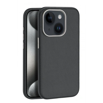 iPhone 15 Kılıf Wonder Deri Magsafe Kapak - Siyah