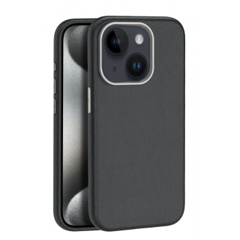 iPhone 15 Kılıf Wonder Deri Magsafe Kapak - Siyah