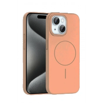 iPhone 15 Plus Broş Magsafe Kapak - Çöl Titanyum