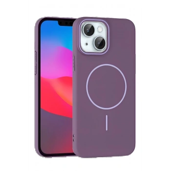 iPhone 15 Plus Broş Magsafe Kapak - Mor