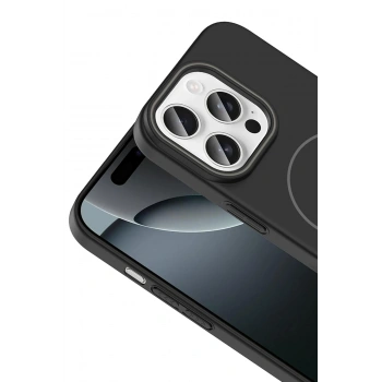 iPhone 15 Plus Broş Magsafe Kapak - Siyah
