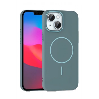 iPhone 15 Plus Broş Magsafe Kapak - Turkuaz