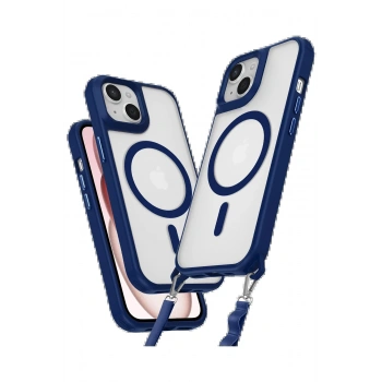 iPhone 15 Plus Kılıf Enka Magsafe Silikon Kılıf - Lacivert