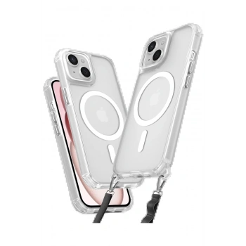 iPhone 15 Plus Kılıf Enka Magsafe Silikon Kılıf - Şeffaf