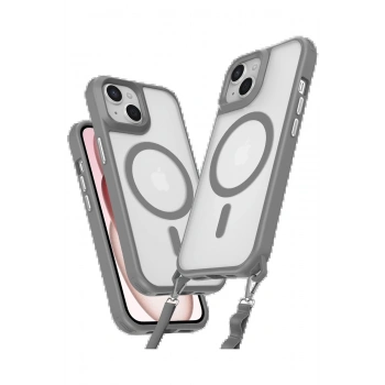 iPhone 15 Plus Kılıf Enka Magsafe Silikon Kılıf - Titan Gri