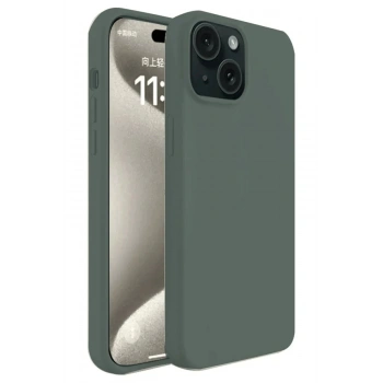 iPhone 15 Plus Kılıf First Silikon - Koyu Yeşil