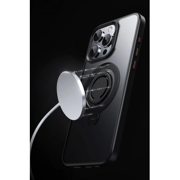 iPhone 15 Pro Avatar 360 Dönen Magsafe Kapak - Siyah