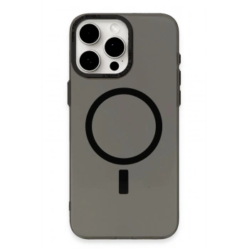 iPhone 15 Pro Kılıf Anka PC Magneticsafe Sert Metal Kapak - Siyah