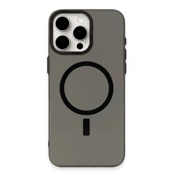 iPhone 15 Pro Kılıf Anka PC Magneticsafe Sert Metal Kapak - Siyah