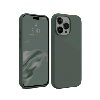 iPhone 15 Pro Kılıf First Silikon - Koyu Yeşil