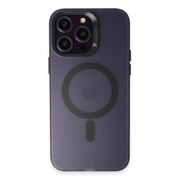 iPhone 15 Pro Kılıf Mateks Magsafe Kapak - Derin Mor