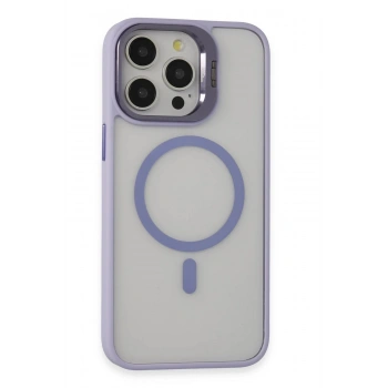 iPhone 15 Pro Kılıf Roblox Lens Magsafe Standlı Kapak - Lila