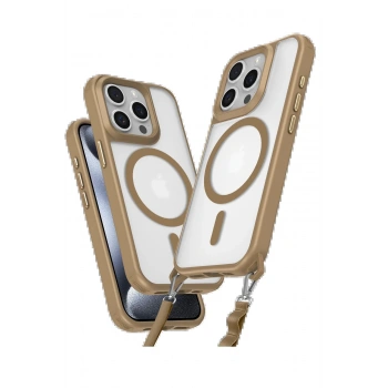 iPhone 15 Pro Max Kılıf Enka Magsafe Silikon Kılıf - Desert