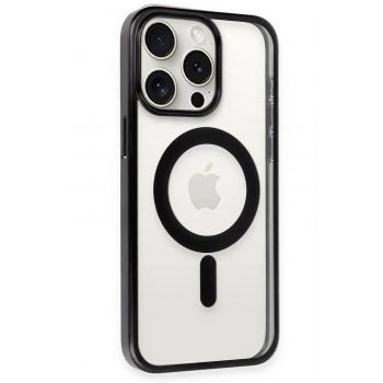 iPhone 15 Pro Max Kılıf Erozi Magsafe Kapak - Siyah